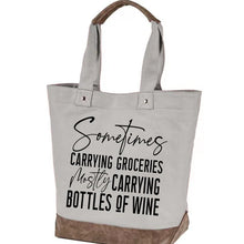 Load image into Gallery viewer, Sometimes Carrying Groceries, Mostly Carrying Wine- Canvas Totes
