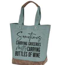 Load image into Gallery viewer, Sometimes Carrying Groceries, Mostly Carrying Wine- Canvas Totes
